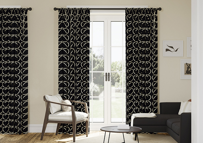 Orla Kiely Jumbo Linear Stem, Liquorice - Made to Measure Curtains - Image 3